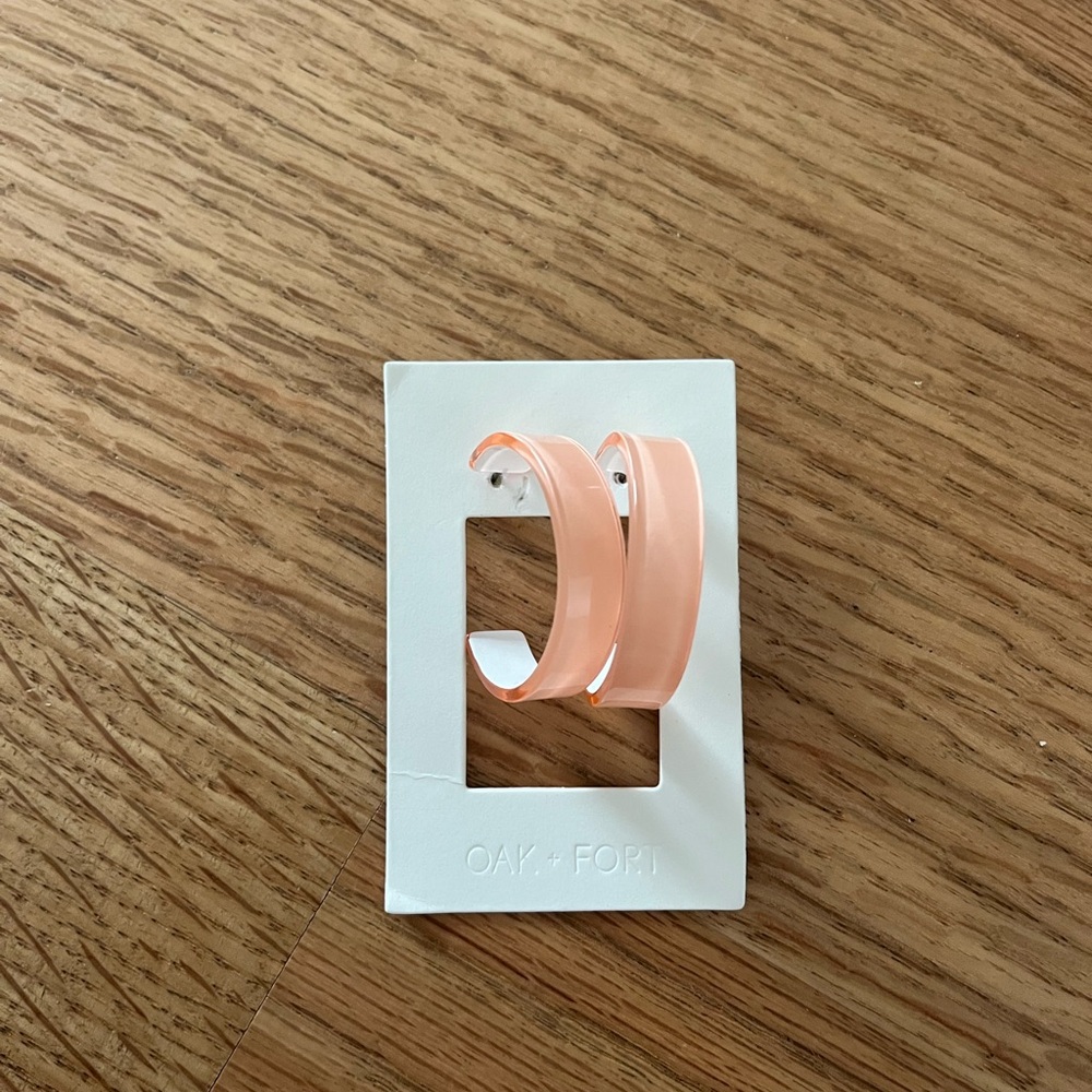 Pink Oak + fort hoop earrings